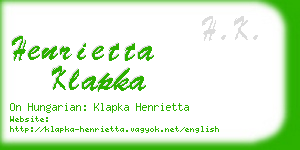 henrietta klapka business card